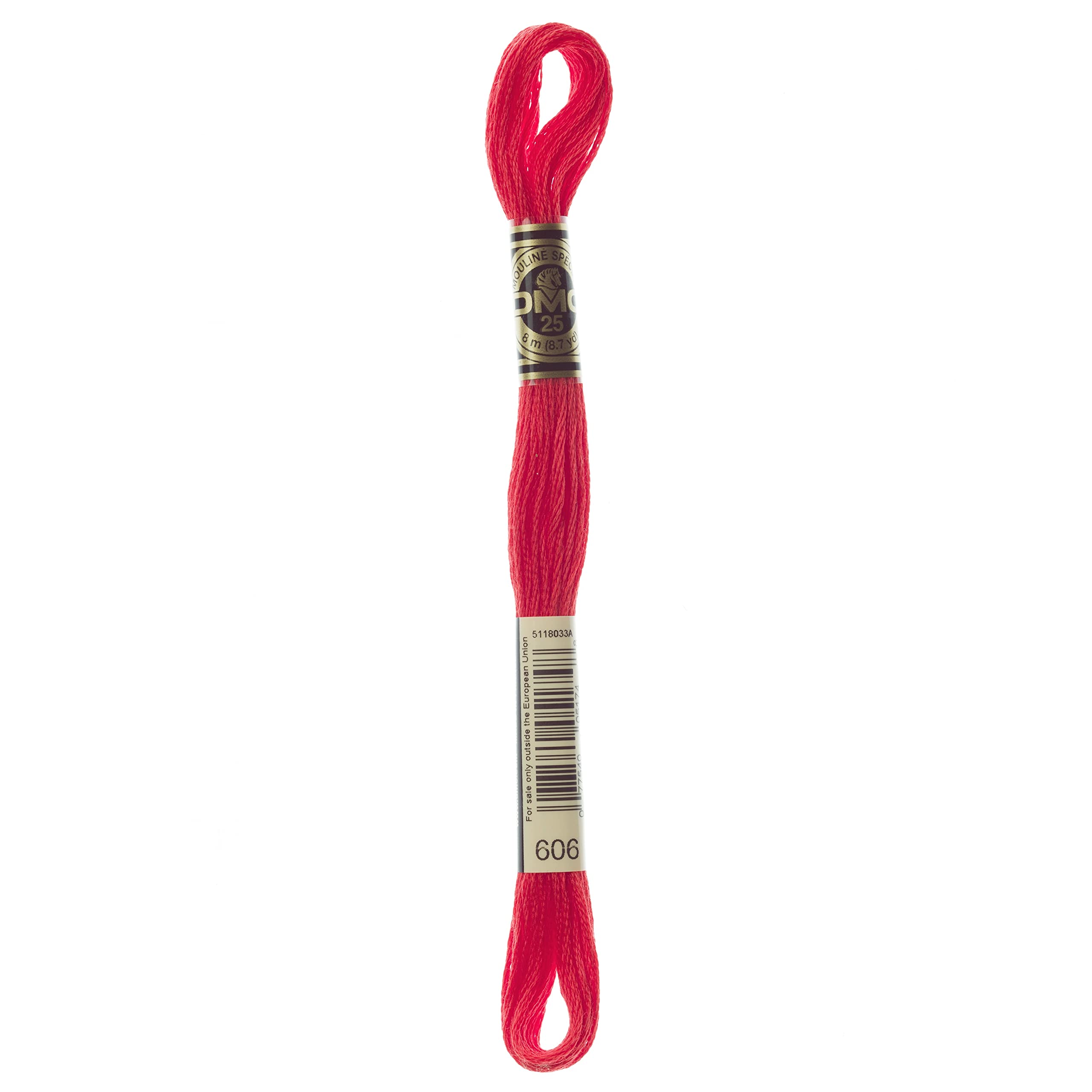 DMC 6-Strand Embroidery Cotton Floss, Bright Orange Red