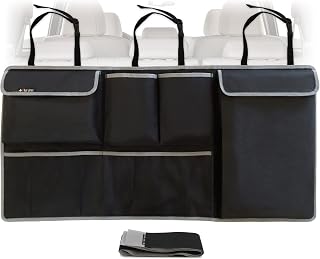 Car Backseat Trunk Organizer - Auto Hanging Seat Back Storage - Multipurpose Cargo Accessory - Space Saving Facilitator for SUV, Hatchback, Crossover, Minivan