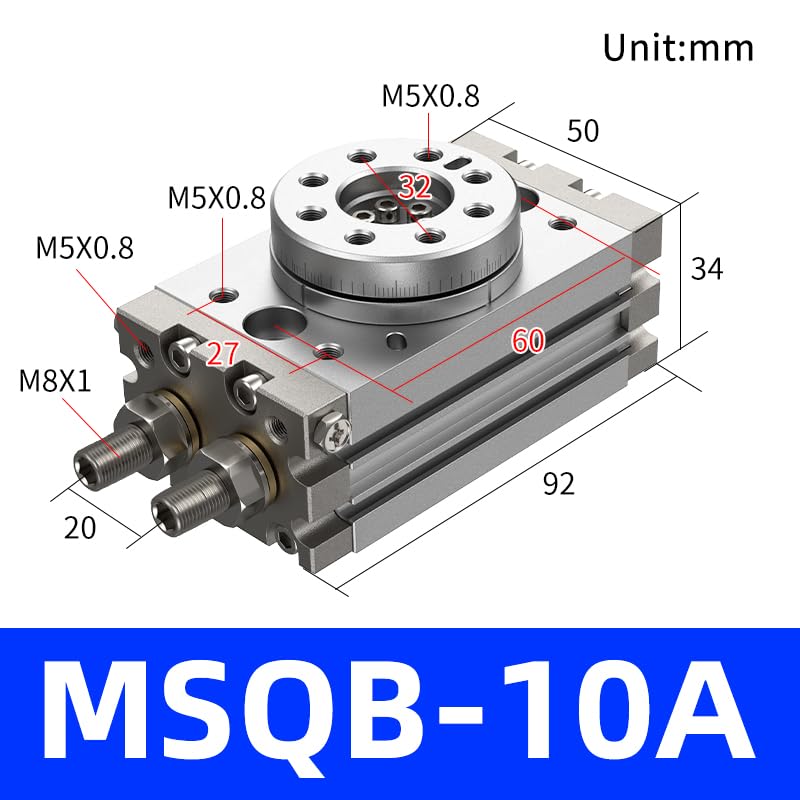 Cilindro giratorio MSQB-10A neumático de 180° con doble efecto 3
