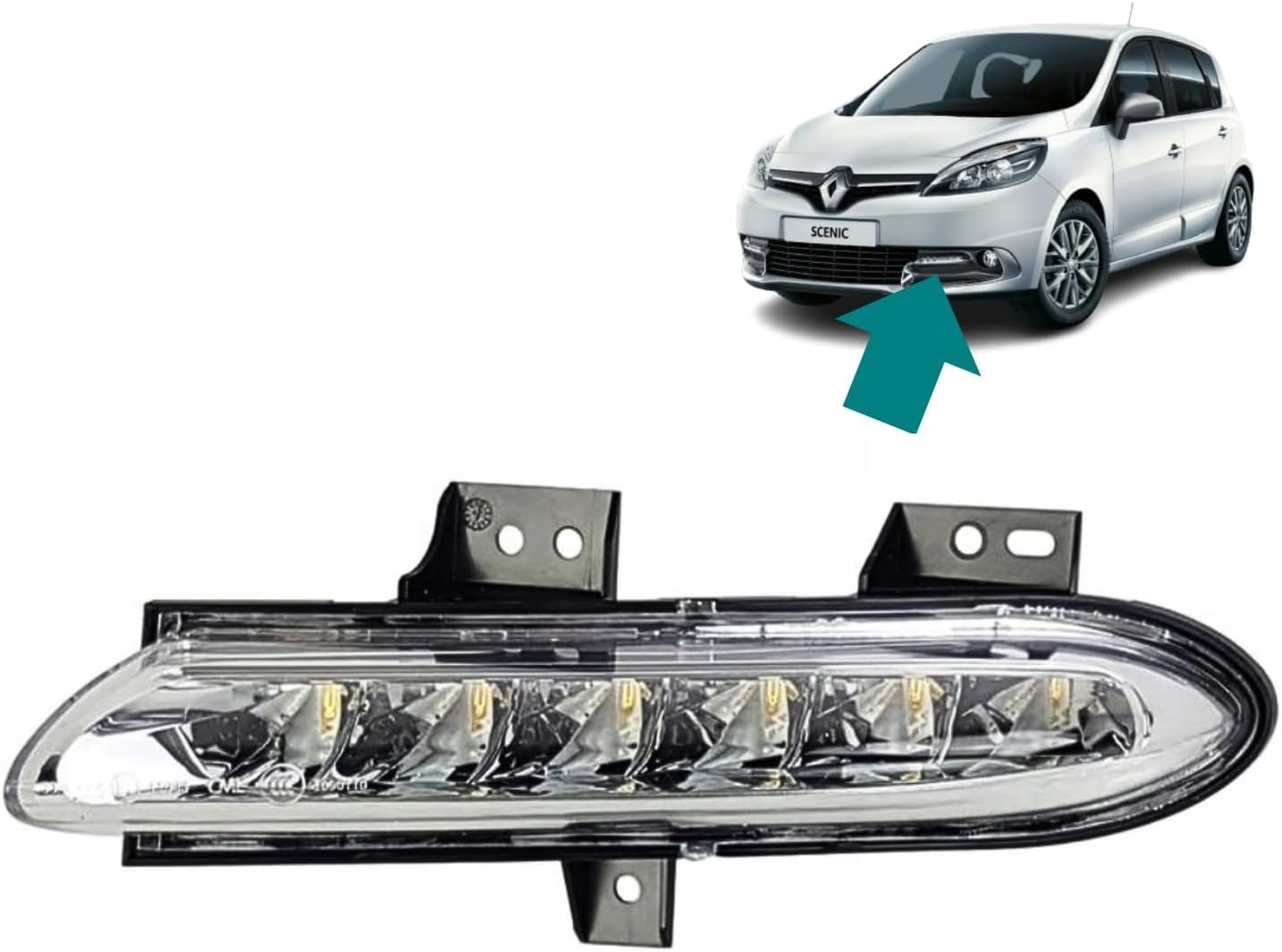 Autocraft Sygnalizacja Lewy reflektor do jazdy dziennej (strona kierowcy) LED do jazdy dziennej pasuje do Renault Grand Scénic 3 Scenic 3 (2012-2016) 266055004R