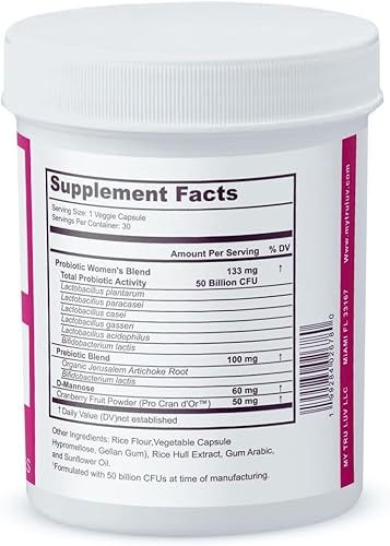 Miniatura 7 de Probióticos para mujeres, suplemento dietético para la salud, 30 unidades (paquete de 1)