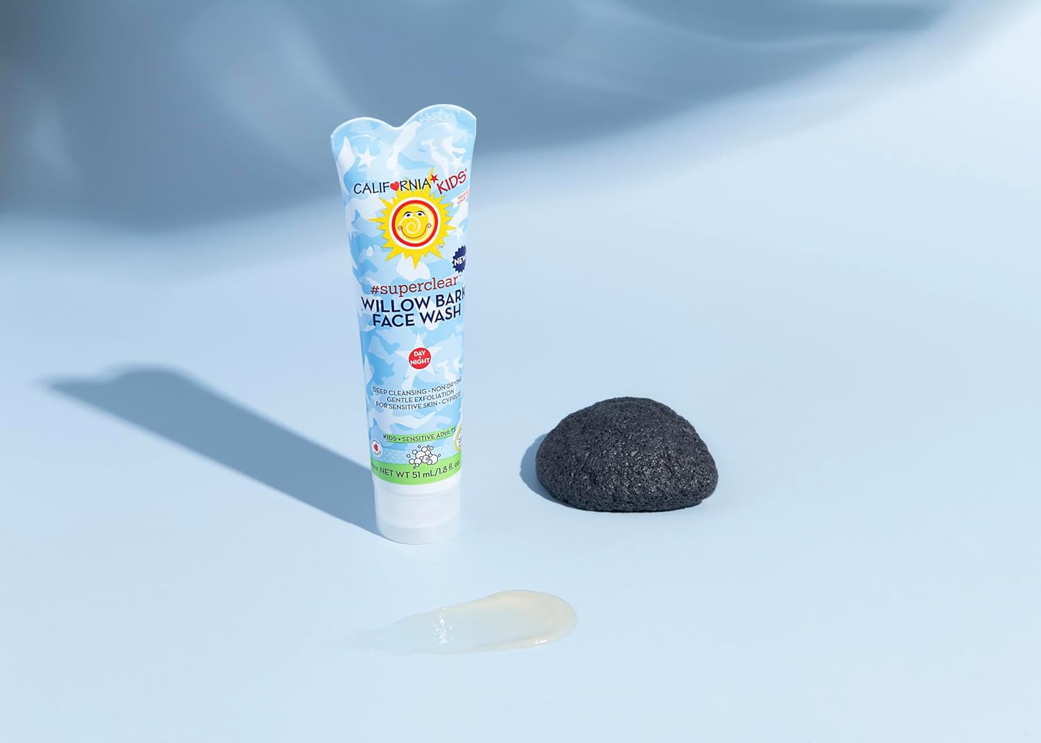 California Kids 3-Step Skin Care Set | Gentle Skin Care For Kids + Teens With Sensitive Skin | Exfoliating Face Wash + Pimple Cream + Facial Sponge