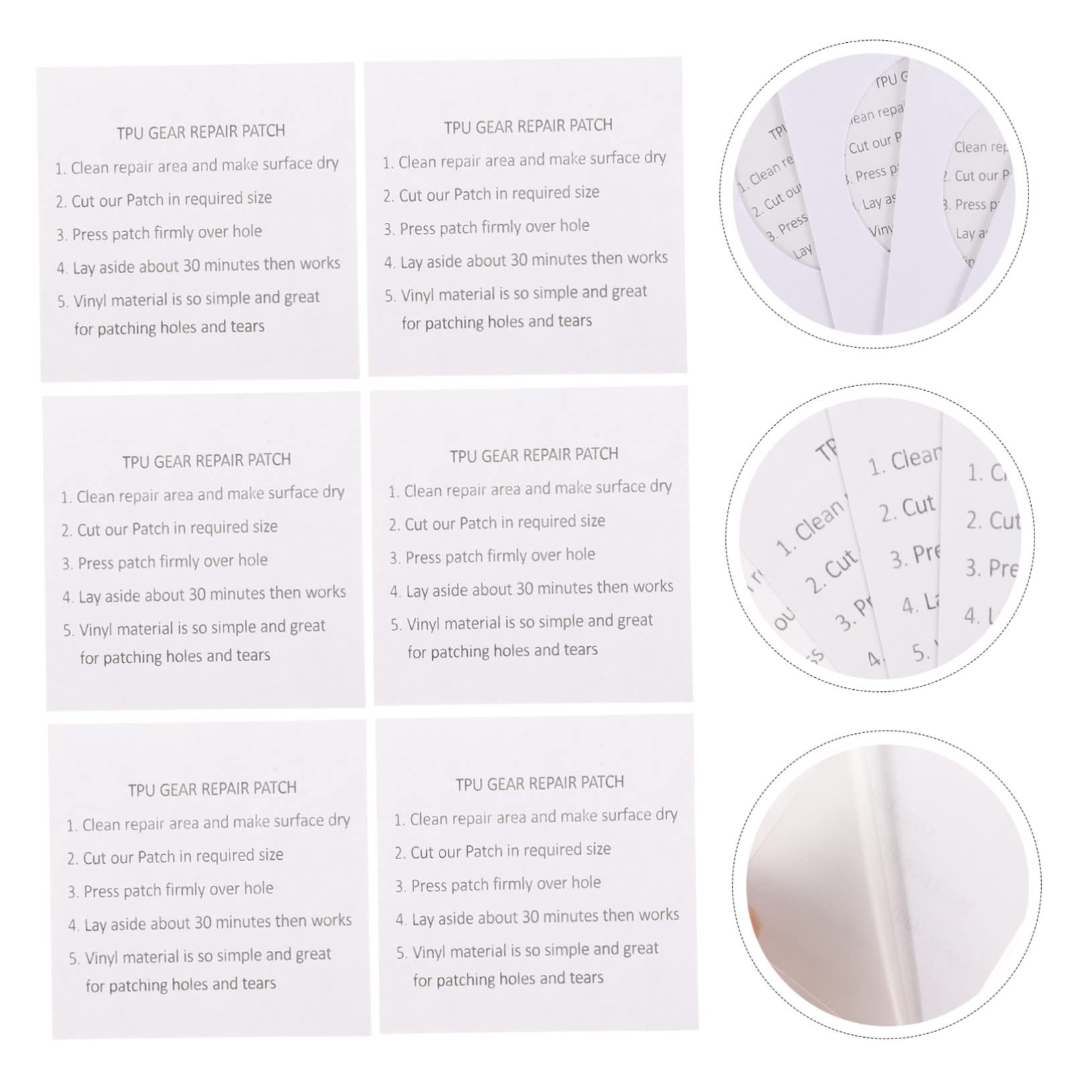 HOMSFOU 25pcs TPU Repair Patches for Inflatable Products Tent Repair Stickers Convenient Leakproof Sticker for Swim Backpacks and Umbrellas