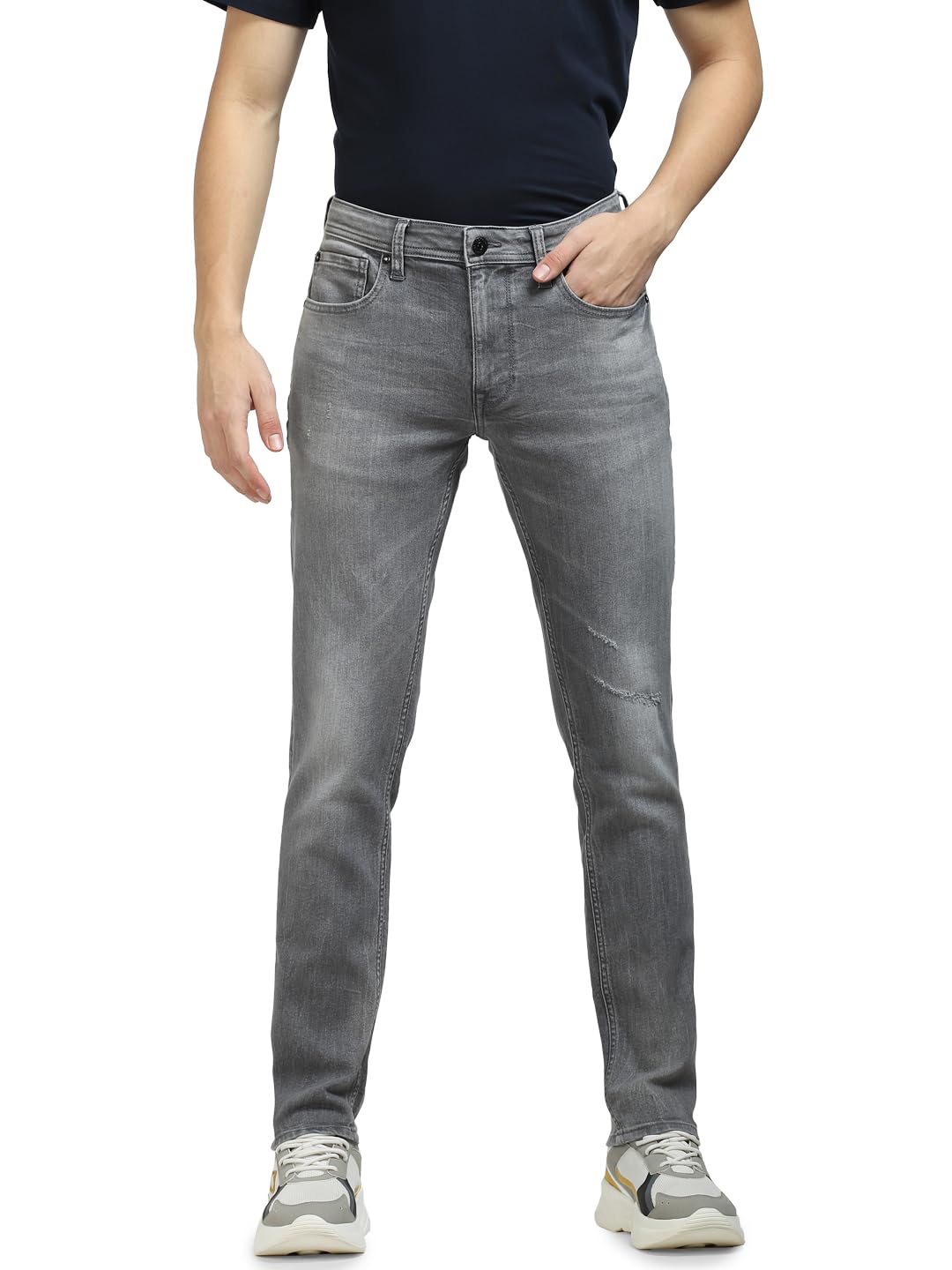 JACK & JONES Men Low Rise Skinny Fit Mildly Distressed Heavy Fade Jeans