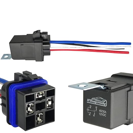 4PIN 40/30 AMP 12 V DC Waterproof Relay with Harness Heavy Duty 12