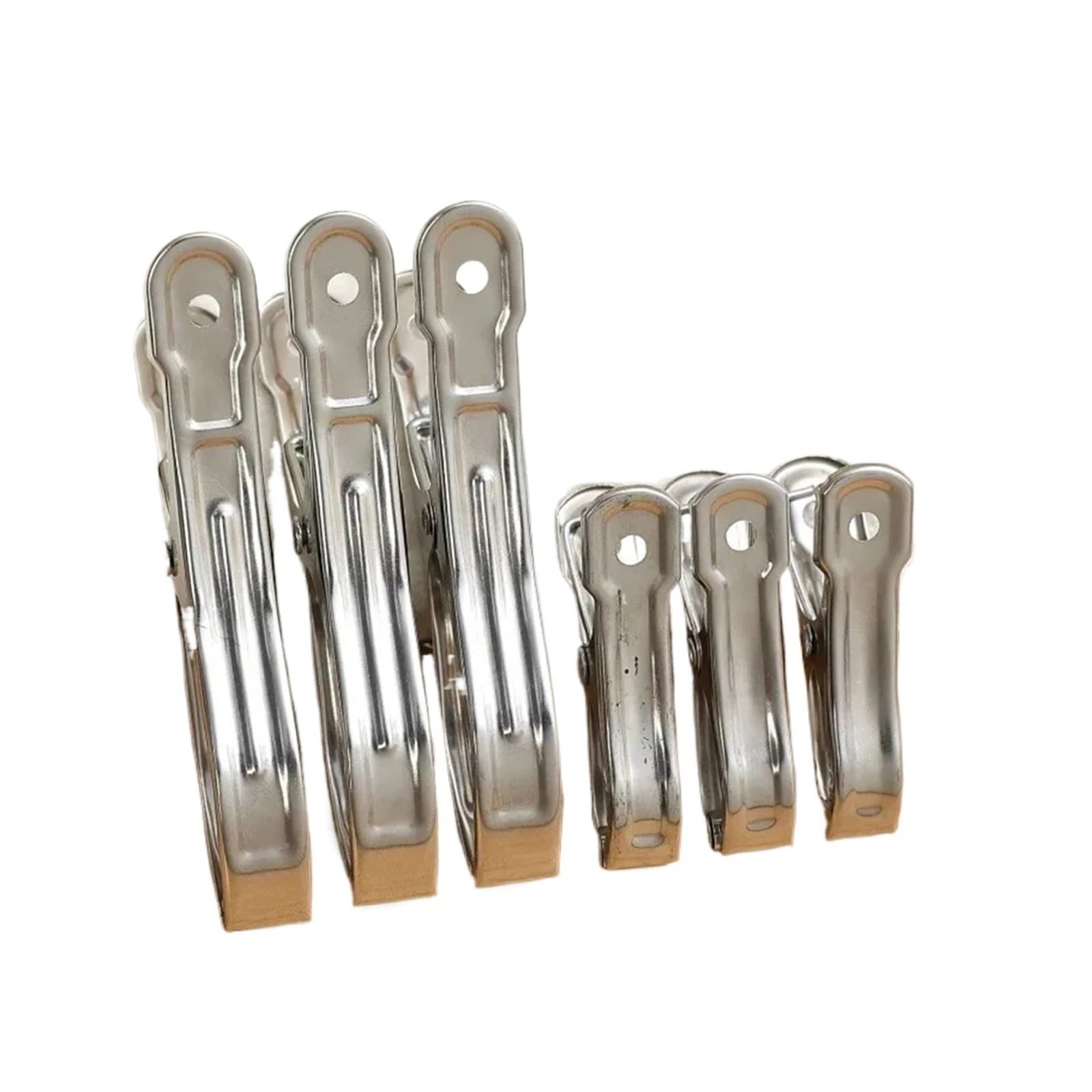 Metal Clothes Pegs 50/100Pcs Stainless Steel Drying Clothes Clips Sock Clothespin Hanging Snack Bag Sealing Storage Clamp for Washing Line Fixing Towel Sock Underwear