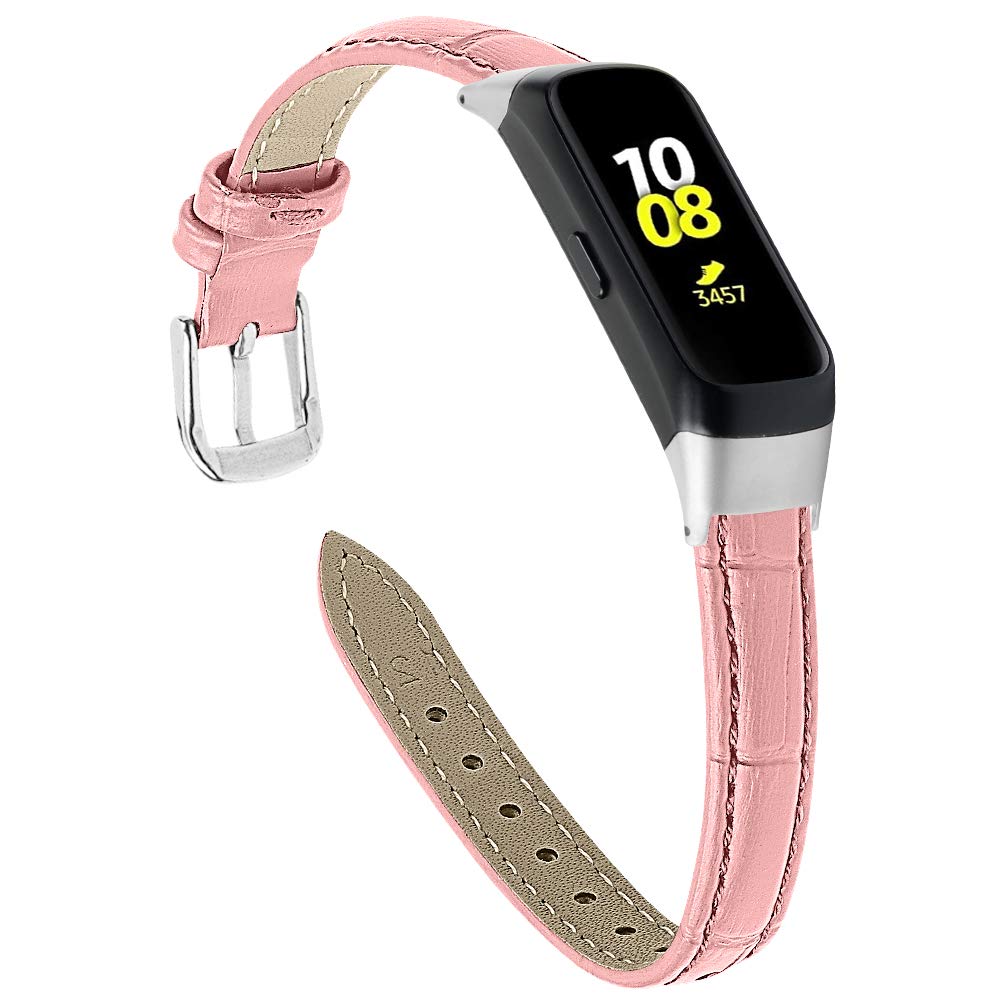 Women's Leather Watchband Replacement Compatible for Samsung Galaxy Fit SM-R370 Smart Watch