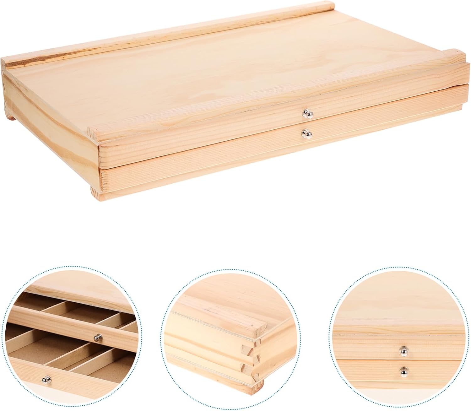 TEHAUX Wooden Paintbrush Storage Drawer Organizer Two-layer Design for Art Supplies Convenient Pen Holder for Home and Studio Use Durable and Lightweight Craft Storage