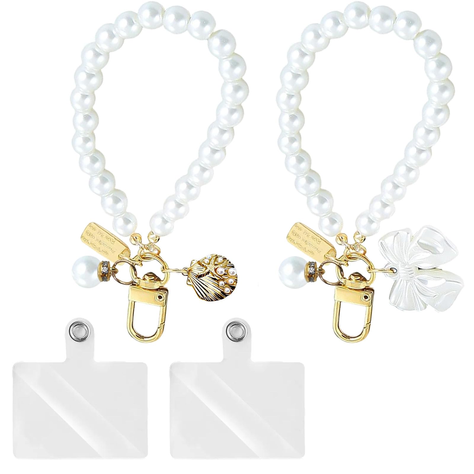 4Pcs Phone Charms for Girls Cute Keychain, Aesthetic Bag Charms for Handbags and Backpacks, Decorative Phone Case Accessory with Bow Shell Design, Including Two Charms and Two Spacers-image-31