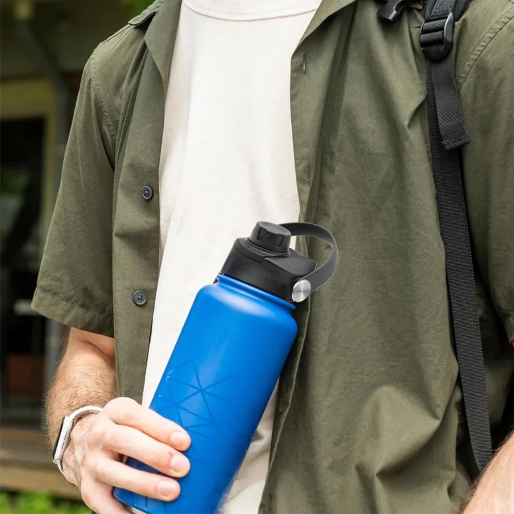 2 Bouchons Gourde Avec Paille - Compatibles Hydro Flask Et Autres Bouteilles à Large Ouverture, étanches, Sans BPA