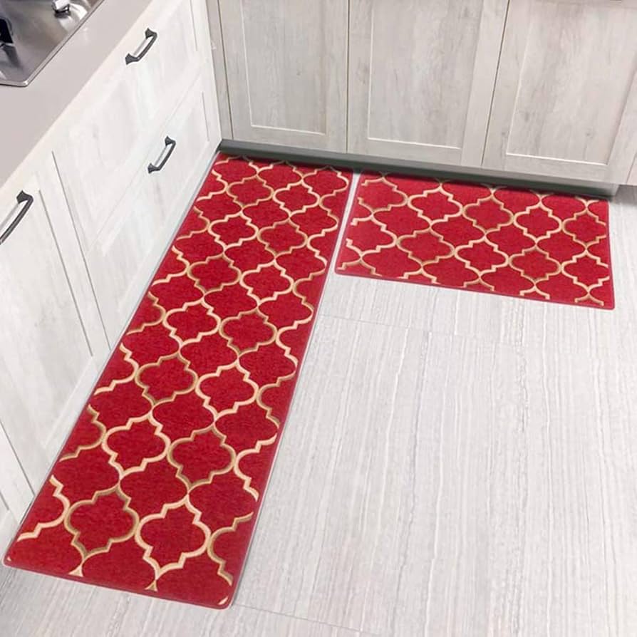 Amazon｜キッチンマット 220 レッド すべり止め あらえる