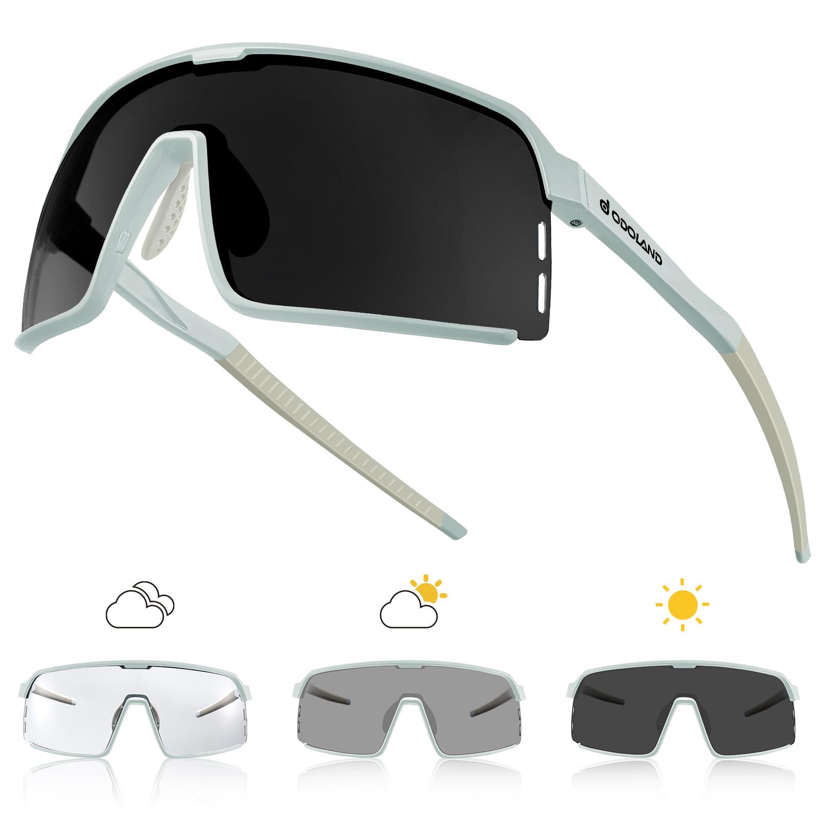 Odoland Gafas de Ciclismo Polarizadas para Hombre y Mujer 907BL