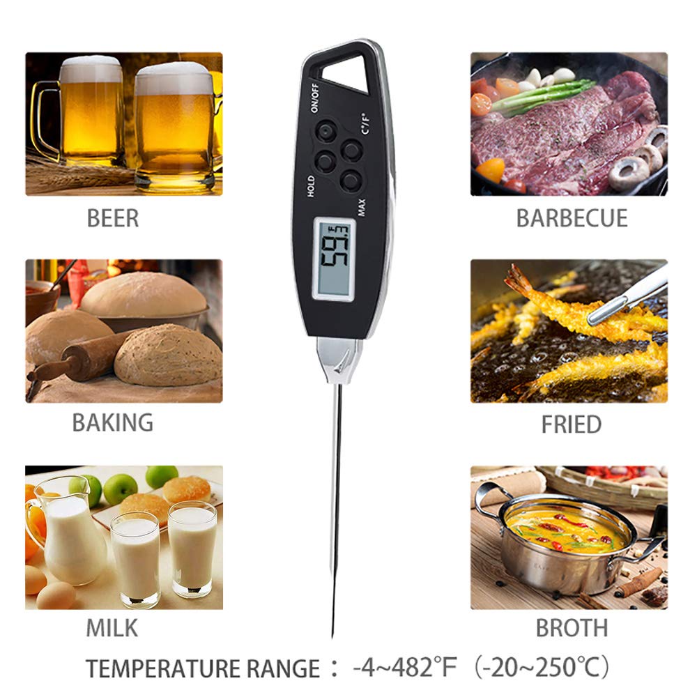 Termometro Digitale Per Carne Senza Fili DollaTek – Doppia Sonda, Portata 70 M, Retroilluminato, Per BBQ, Forno, Cucina