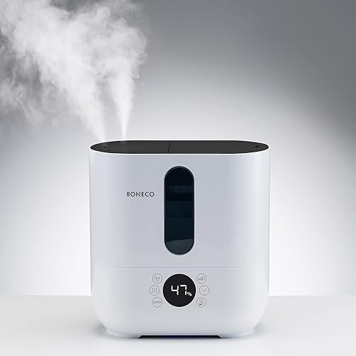 Miniatura 6 de Boneco Humidificador de aire ultrasónico digital para sala de llenado superior con función de niebla cálida o fría, y pantalla LED multifuncional,