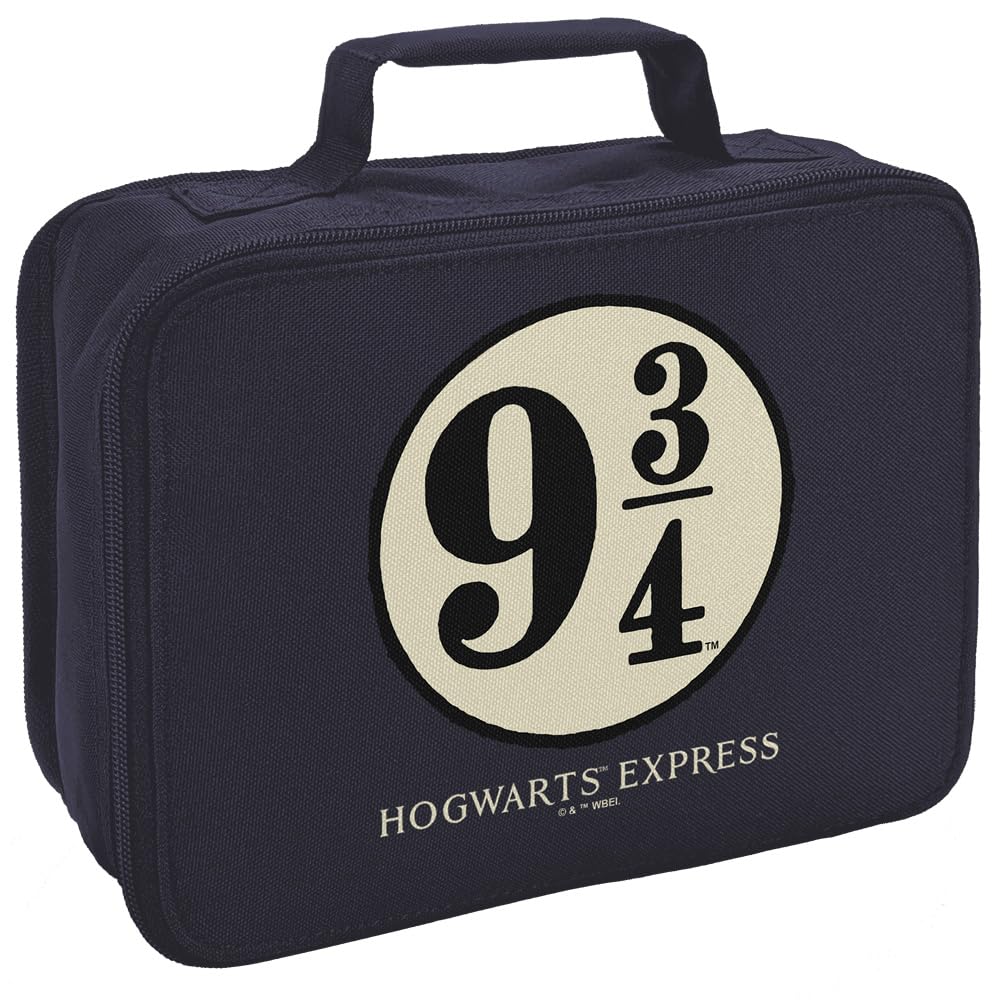 LOGOVISION Harry Potter Hogwarts Express Tickets Insulated Soft Sided Lunch Box - Reusable Lunch Bag For School Office Work, BPA Free, Navy