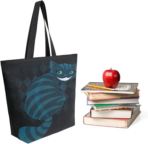 Miniatura 4 de ZzWwR Elegante bolso de hombro extra grande con patrón lindo para playa, viajes, fin de semana, gimnasio, compras de comestibles, Cheshire Cat,