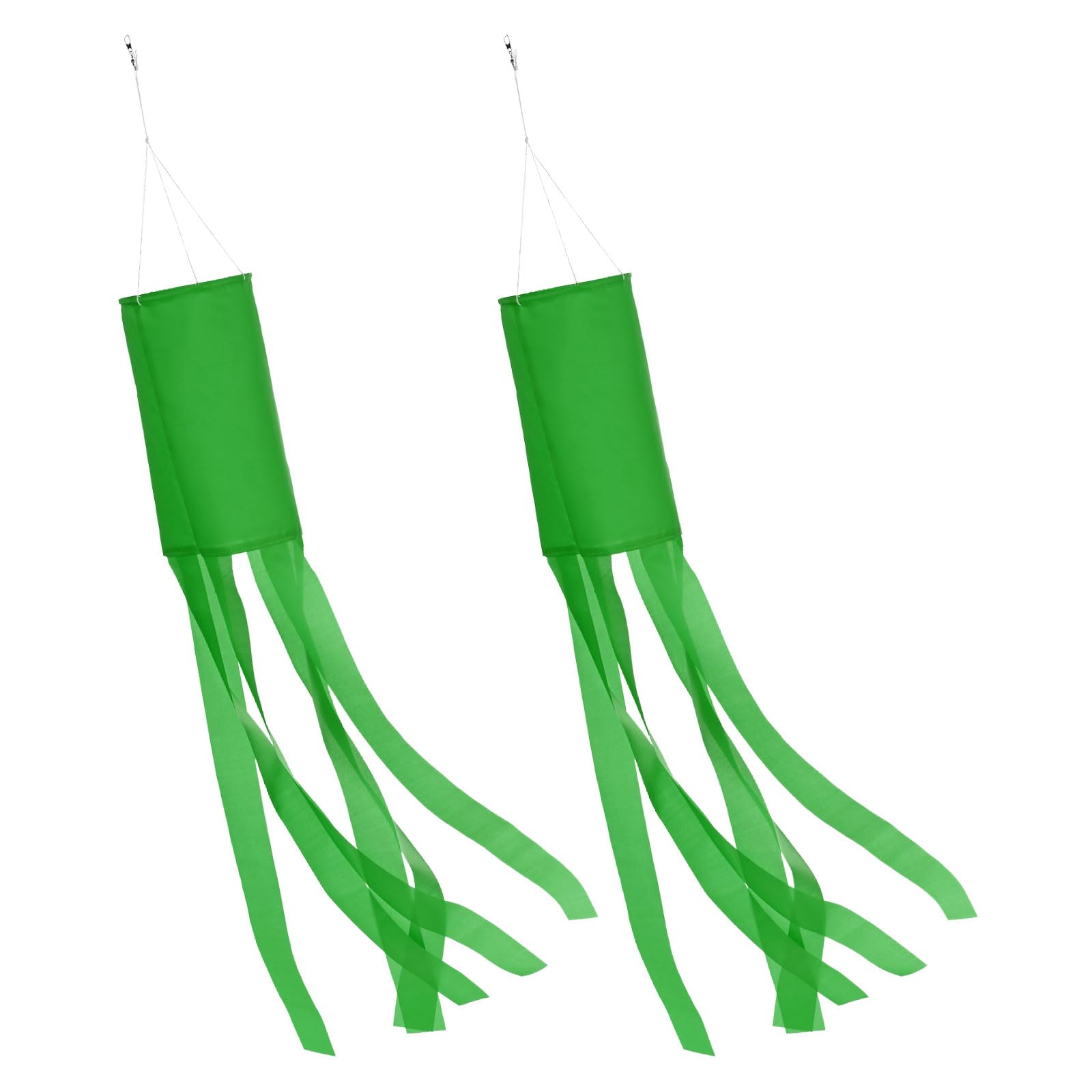 M METERXITY 2-Pack Windsock Flag, Colorful Wind Socks for Garden/Yard/Patio/Home Decor, Spring Summer Fall Winter Outdoor Hanging Decoration [39.4 In / 100cm, Green]