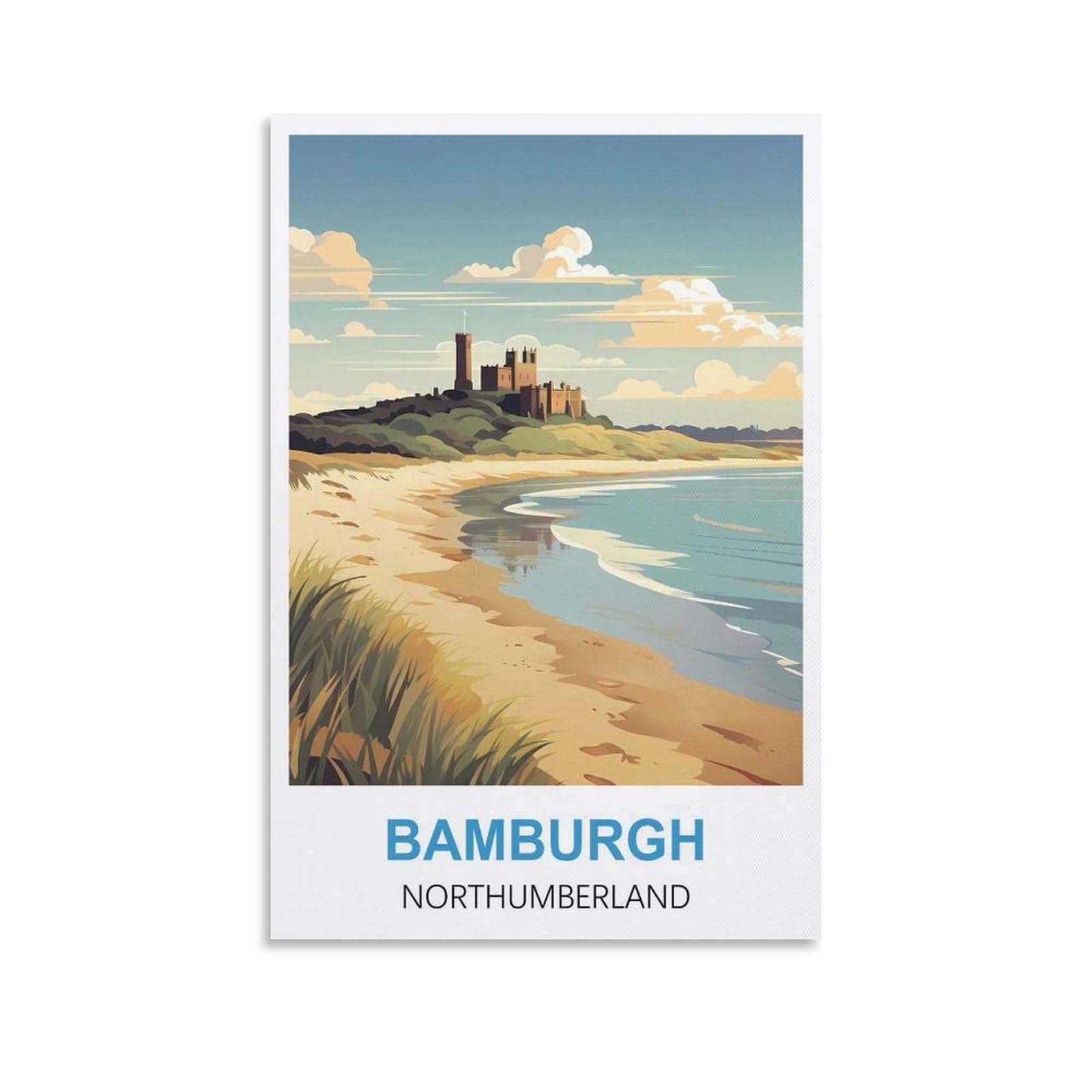 Nprzm A353 Retro Metal Aluminium Tin Sign Bamburgh Northumberland Decoration For Home Wall Art Kitchen Bar Pub Room Farm Garage Vintage Retro Poster Plaque 20X30cm