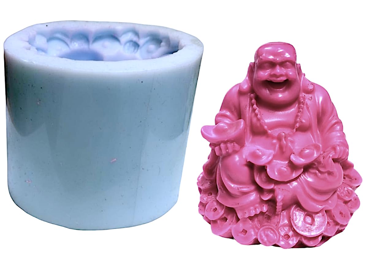 ADJ Laughing Buddha Soap -Chocolate Candle -Silicone Soap Mould- Resin Mold- DIY Car Dashboard showpiece-image-13