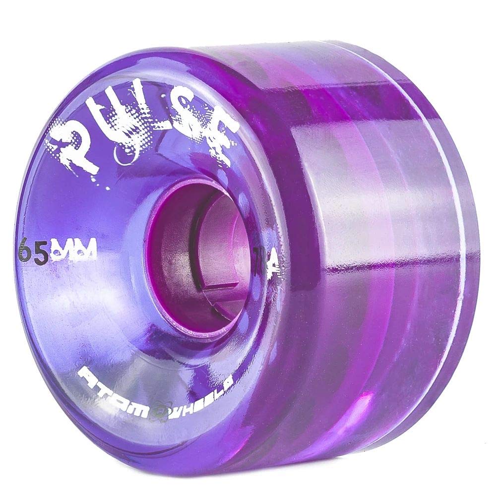 ATOM SKATES Quad Roller Wheels/Outdoor/Hardness 78A / 65x37 Purple Pulse / 4 Wheels / 1 Pack