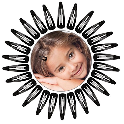 Hotop 50 Pack Snap Hair Clips Hair Barrettes for Women, 50 mm (Black)