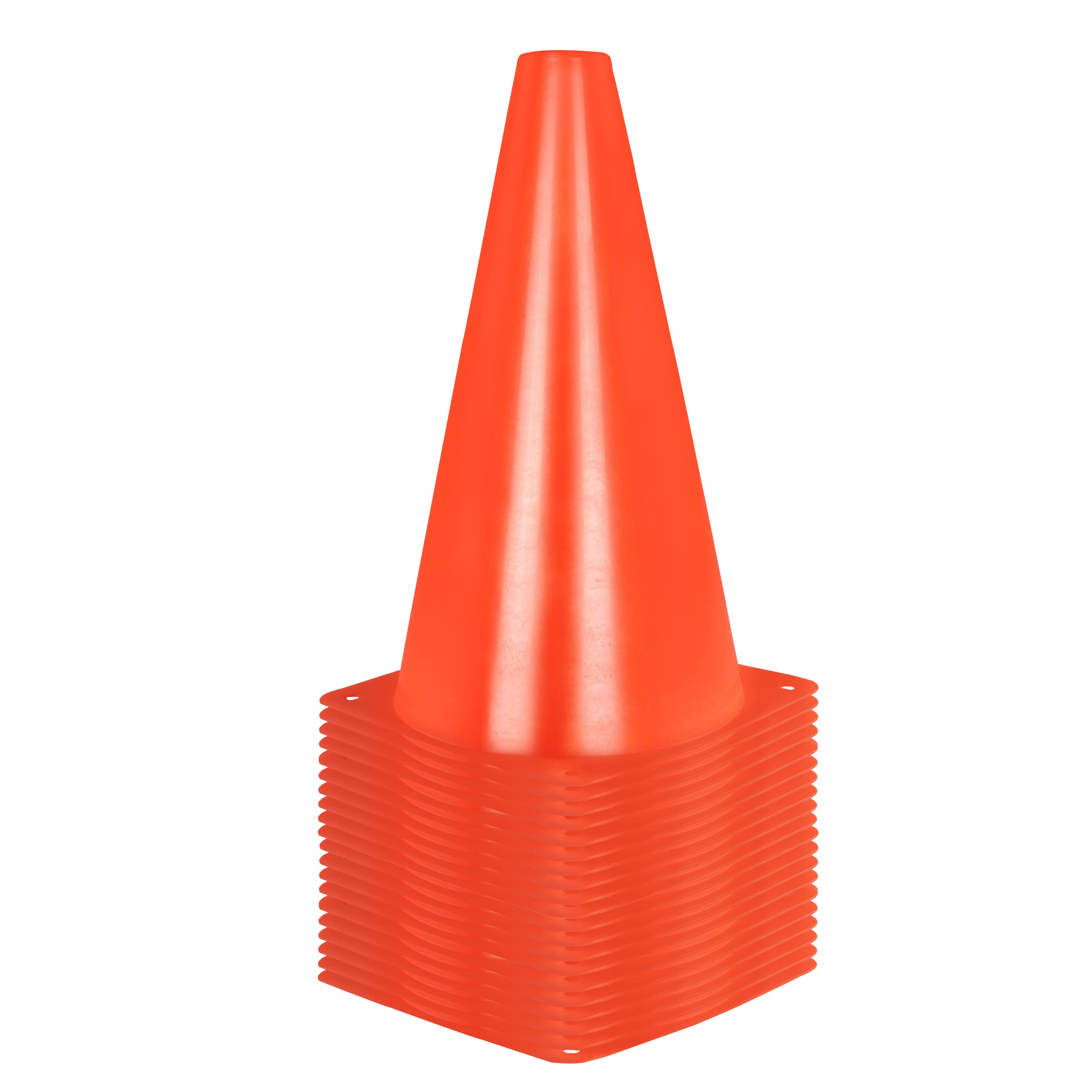 Alyoen Cônes de trafic de 9 pouces, cônes de sport en plastique, cônes d'entraînement de football pour activités de plein air et événements festifs (lot de 10/15/20)