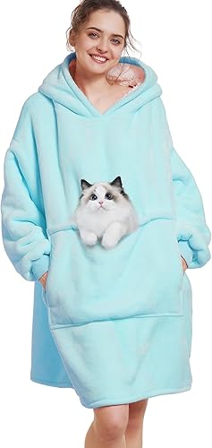 Miniatura 2 de Aemilas Manta con capucha  Cálida sudadera de manta Sherpa como regalo para mujeres adultas, mamá, hombres, talla única