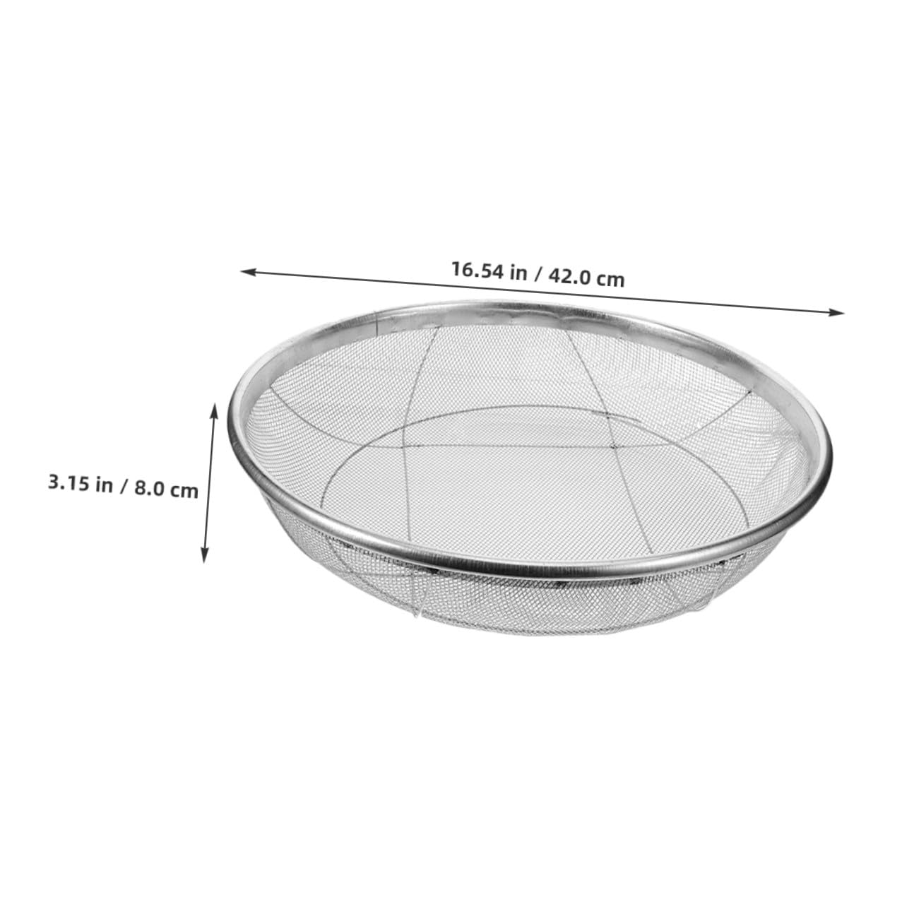 Gatuida Setaccio per Terreno in Acciaio Inox 42 Cm, Setaccio a Maglie 2 Mm per Giardinaggio, Filtro Manuale per Rocce e Sabbia, Utensile Leggero per Orto e Attività All’aperto