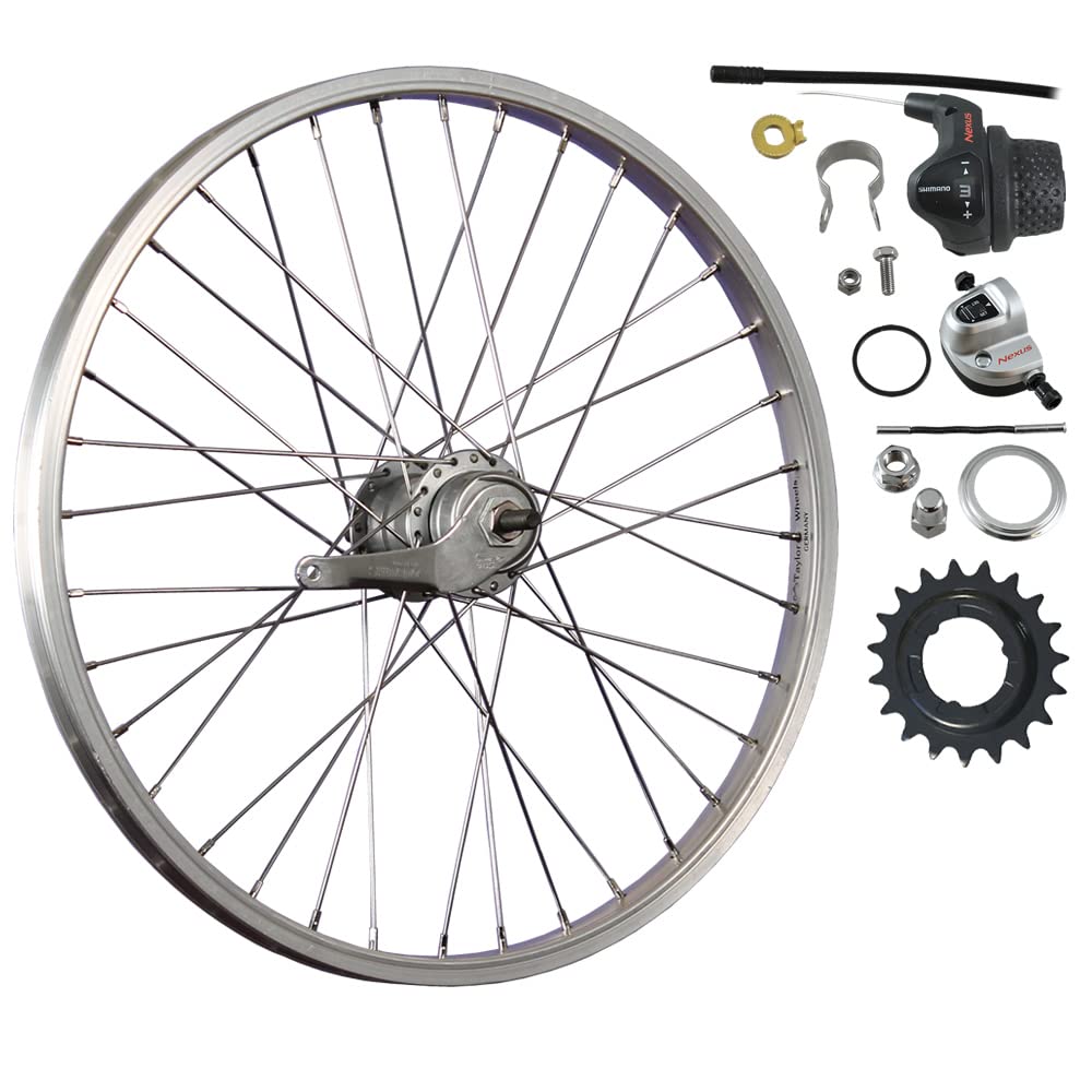 20 Zoll Hinterrad Aluminiumfelge Shimano Nexus Inter-3 Nabenschaltung Rücktritt - Silber