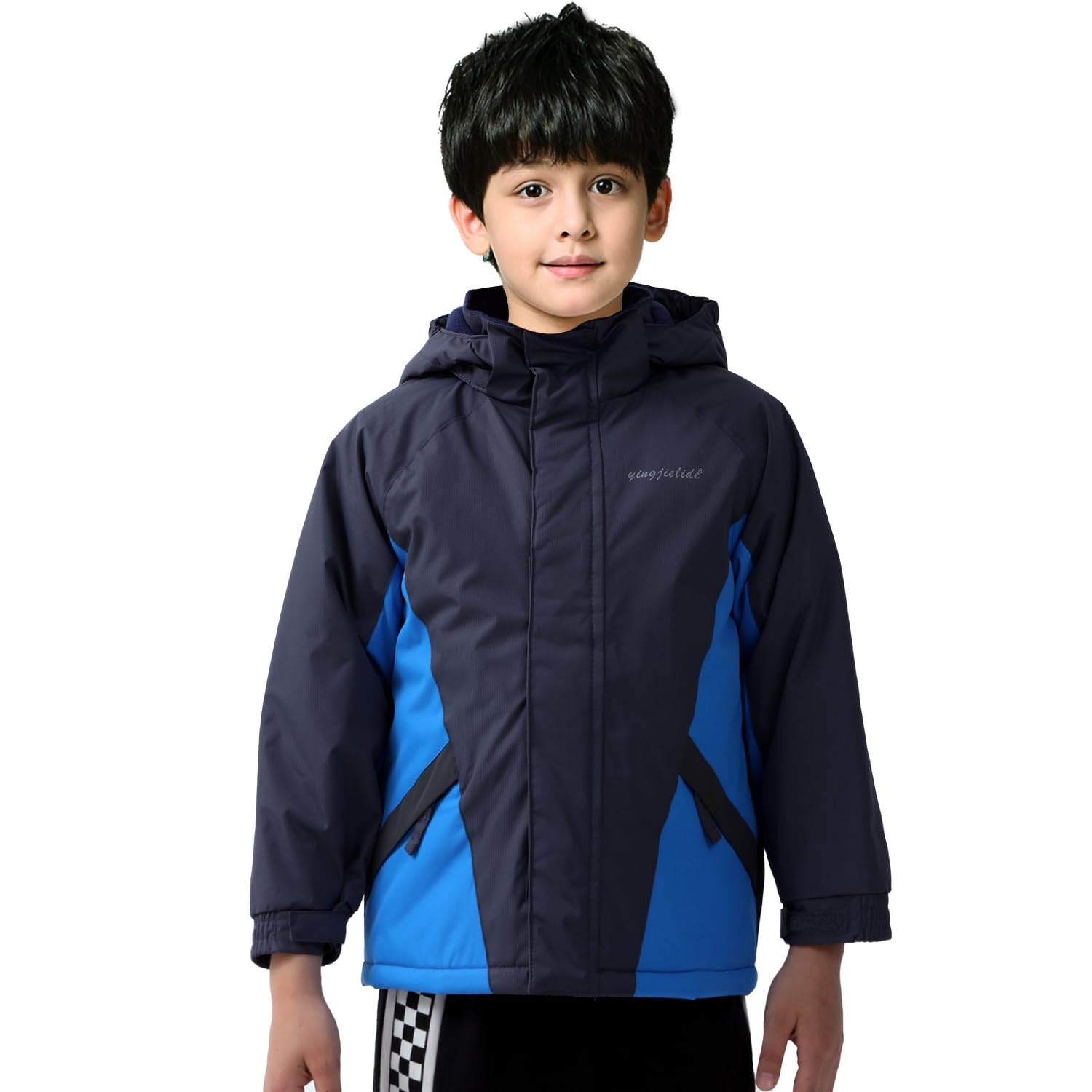 YINGJIELIDE Boy's Waterproof Ski Jacket,Kids Outdoor Snowboarding windproof Jacket,Fleece Lined Hooded,Warm Winter Snow Coat