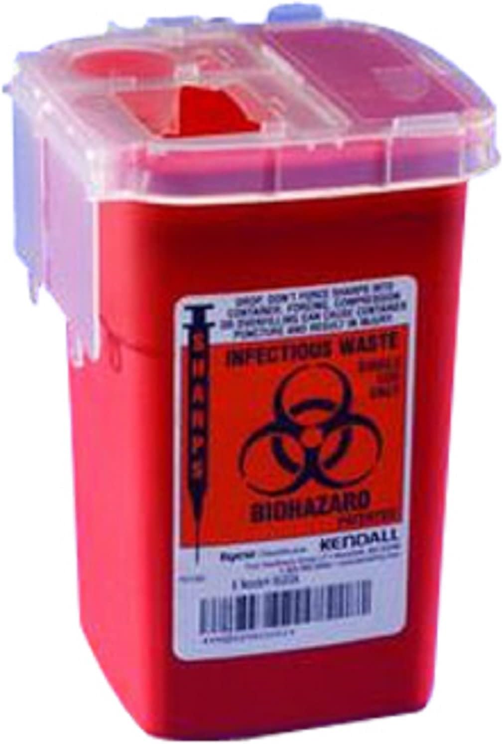 PT# 8900SA PT# # 8900SA- Container Sharps Autodrop Phlebotomy Red 1qt Ea by Kendall Company