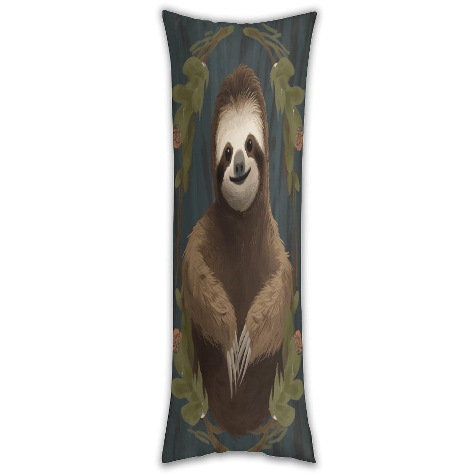 Sloth Pillow Cases Breathable Vertical Long Pillowcase Body Pillowcase with Hidden Zipper Closure Soft and Cozy Pillow Cover 20x54 Inches for Bedroom Couch