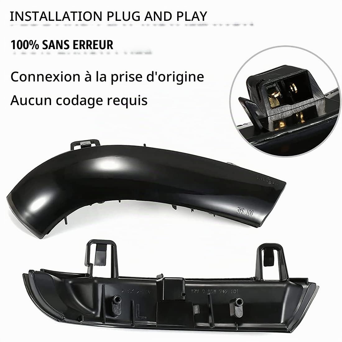 Clignotant dynamique rétroviseur avec lentille fumée clignotant LED clignotant clignotant compatible avec Volkswagen VW GOLF 5 Jetta MK5 Passat B6 B5.5 EOS