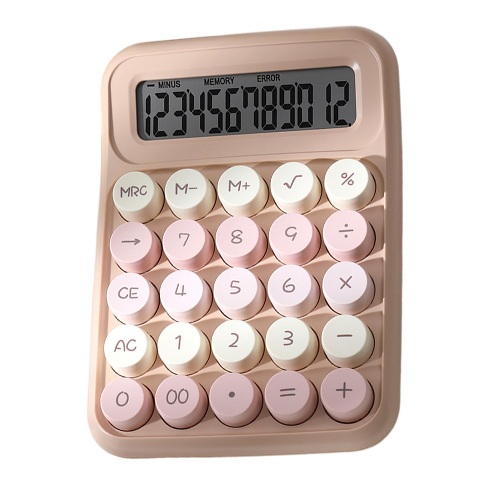 Maxtonser Mechanical Calculator Desktop Calculators with 12 Digit Large LCD Display and Big Mechanical Buttons for School