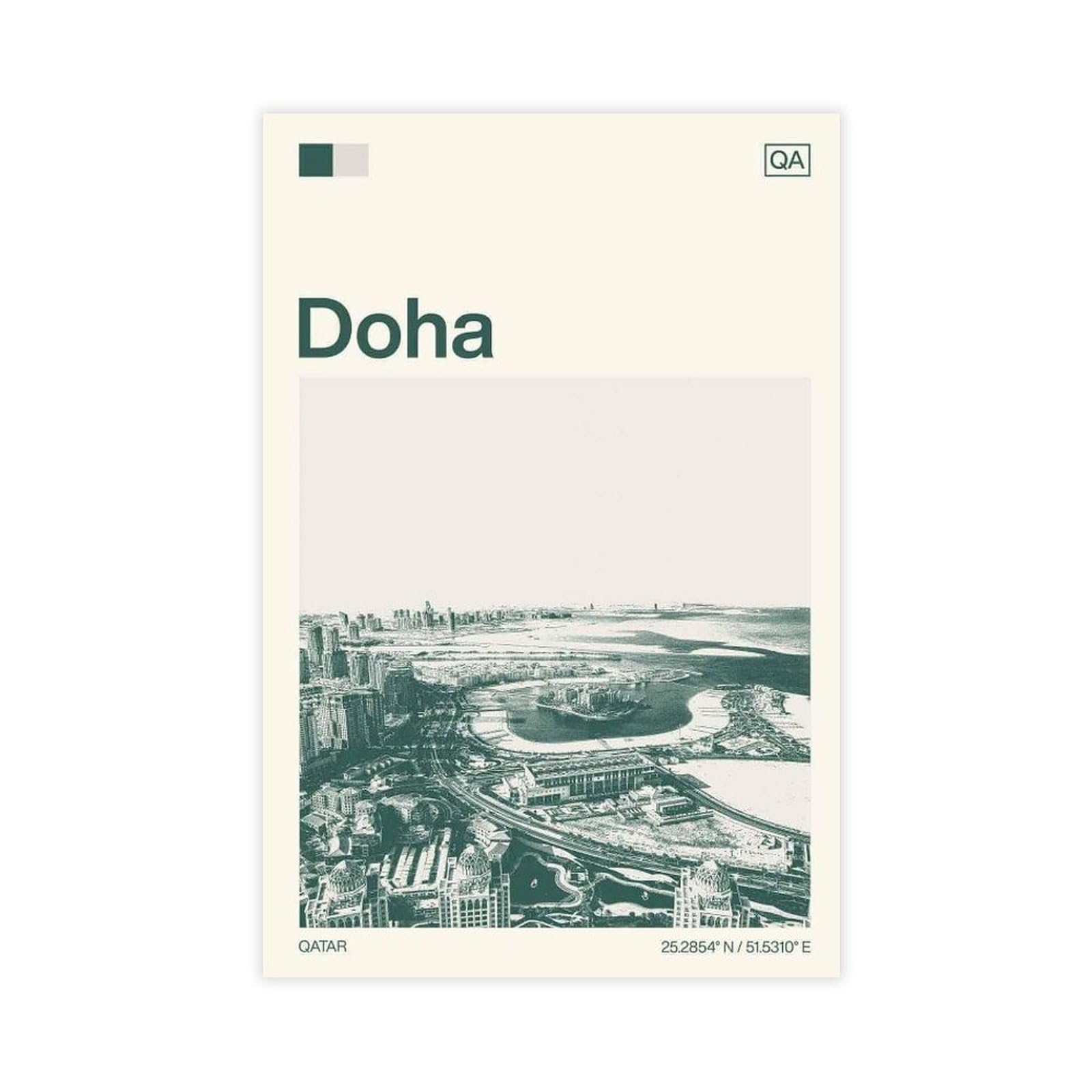Flamint Doha Qatar Canvas Poster for Living Room Decor Gift