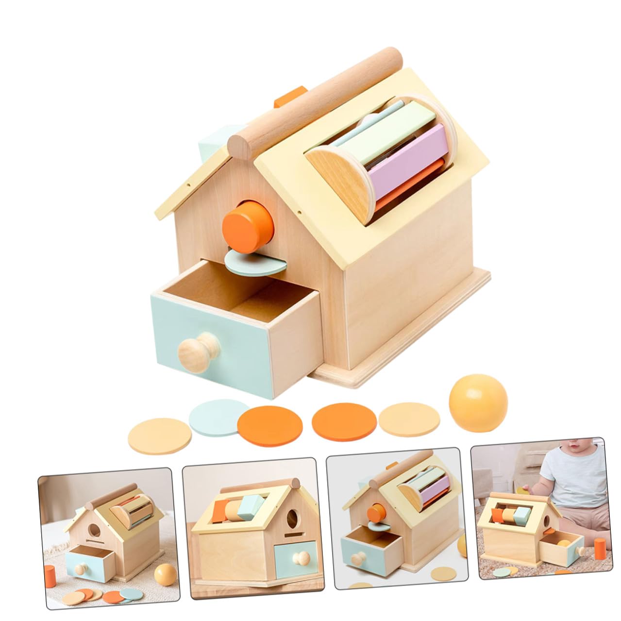 Alasum Juguete Educativo de Madera para Ñiño 1-3 Años Entrenamiento de Coordinación Mano-Ojo y Función Multifuncional para Educación Temprana