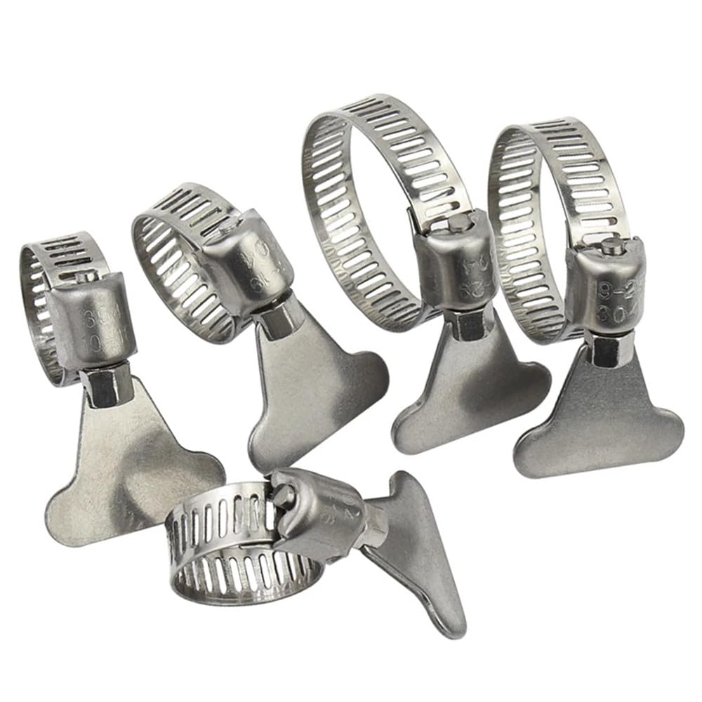 Morsetto per tubi dell'acqua in acciaio inossidabile 304, morsetto per trachea, morsetto di bloccaggio fisso con maniglia, anello per gola, anello per tubi a torsione manuale, tubo per olio, 270, 292