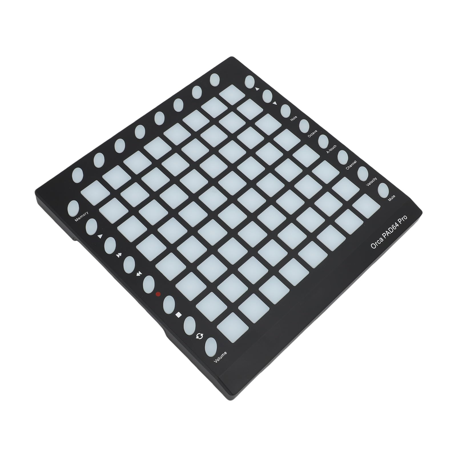 Bediffer Controlador MIDI DJ Pad con 64 Pads RGB 128GM Sonidos 8 Botones RGB 6 Controles de Transporte Editor Incorporado Pad MIDI Portátil para Fiesta Escenario Actuación en Vivo Plástico Negro 10"
