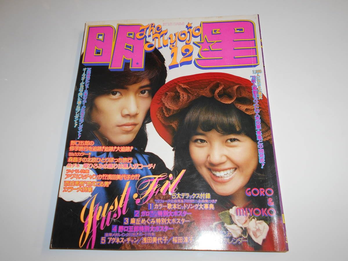 未使用品 天地真理 郷ひろみ ロングポスター 明星 昭和48年4月号 付録 未使用品 麻丘めぐみ 郷ひろみ ロングポスター 明星 昭和48年5月号