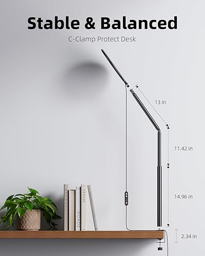 Miniatura 5 de Weilisi 10.2" Desk Ring Light with Stand for Video Call, Ring Light for Desk with Clamp, 360° Rotate & Flexible Height Desk Light, Adjust Arm Desk