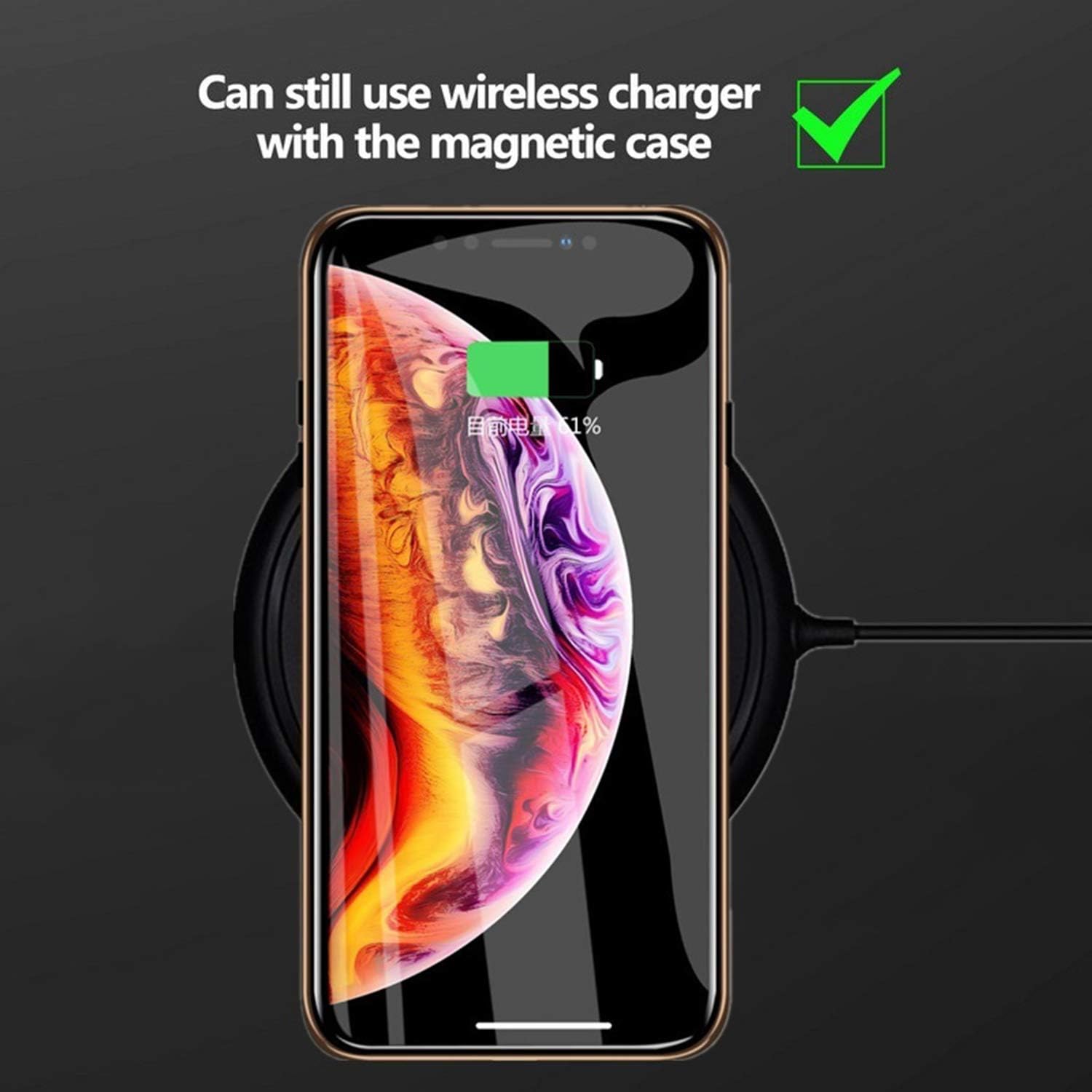 RANYOK Compatible iPhone XR Privacy Magnetic Adsorption Case, Double-Sided Tempered Glass with Built-in Screen Protector 360° Full Body Metal Frame Cover (Black)