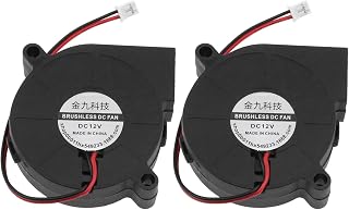 AYLIFU 50x50x15mm Cooling Blower Fan; 12V 5015 DC Turbine Blower; 2-pin Terminal for 3D Printer Accessories (2PCS)
