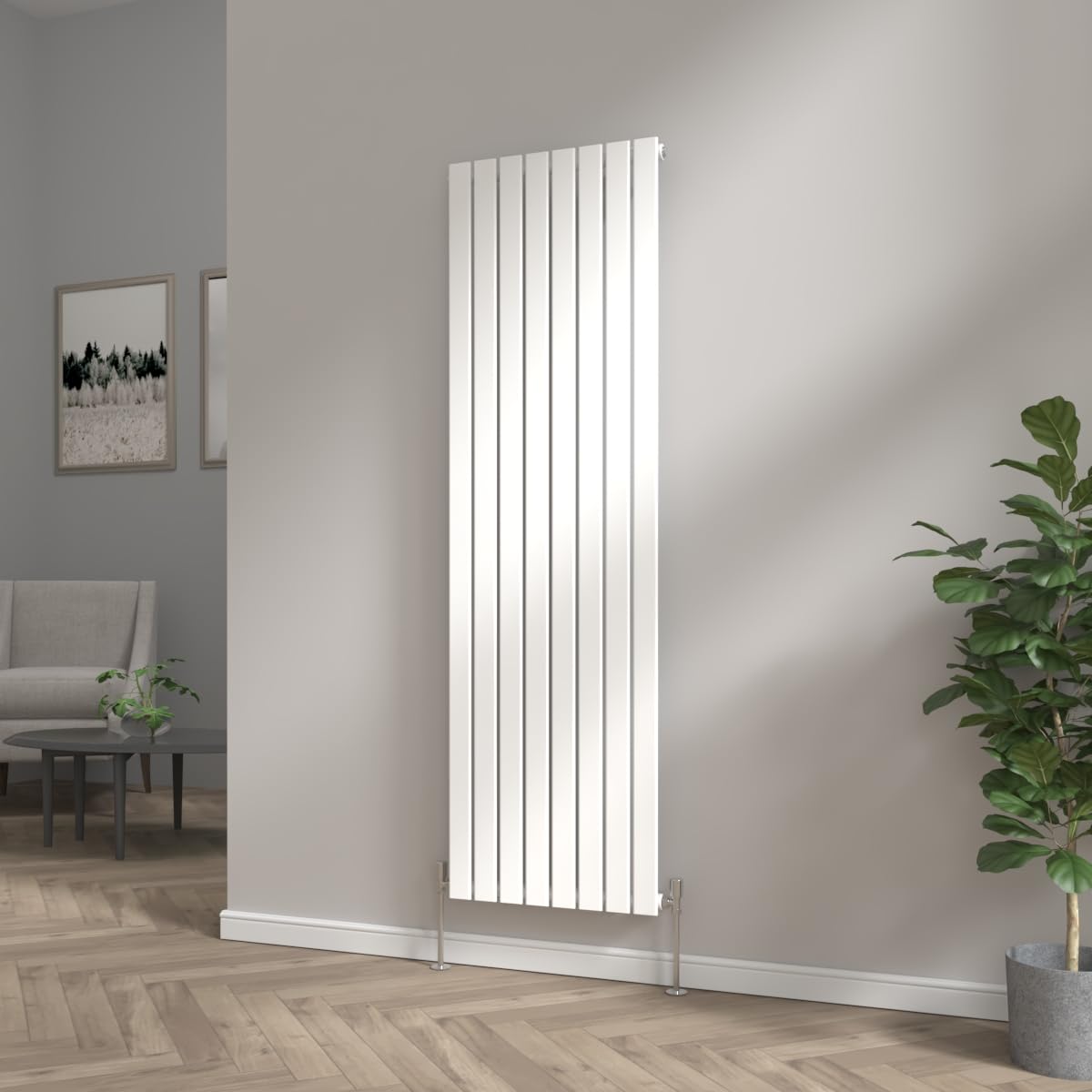 Nrg White 1800 X 544Mm Bathroom Vertical Radiator Gloss Single Flat Panel Tall Upright Central Heating Rad
