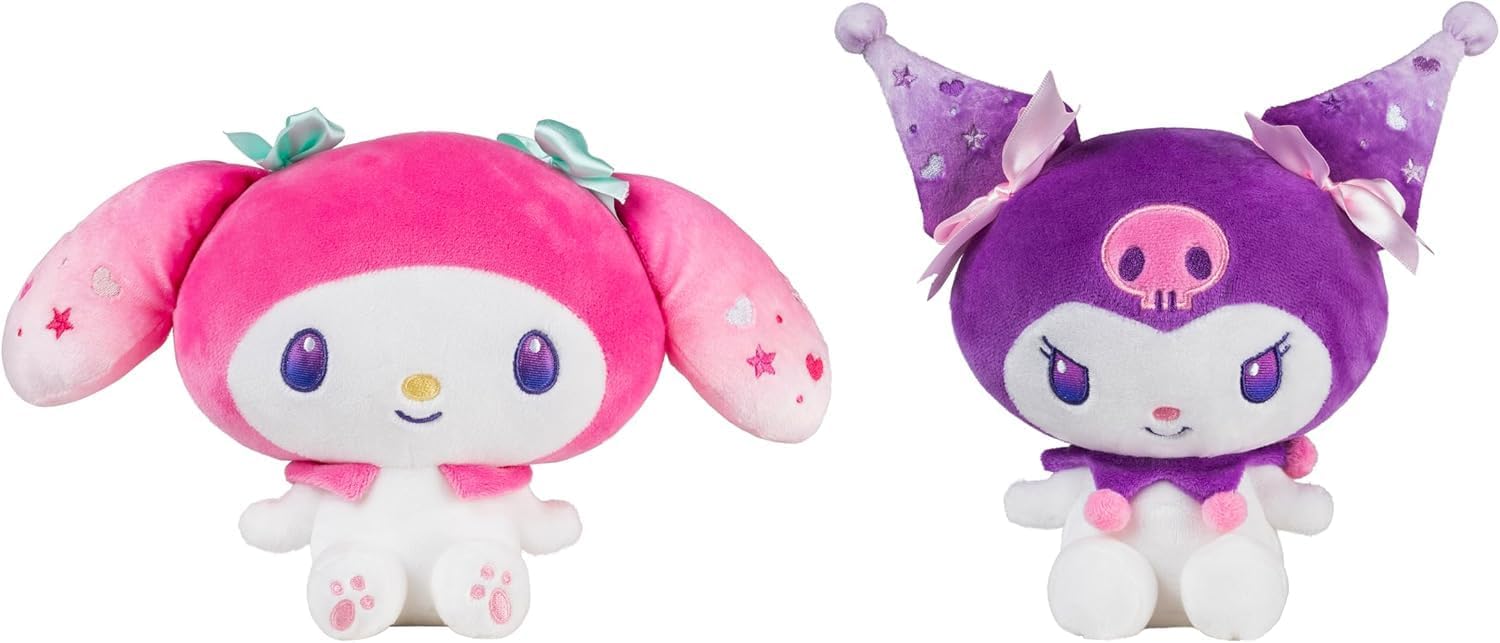 My Melody™ 50th & Kuromi™ 20th Anniversaries 8-Inch Plush 2-Pack - Officially Licensed Sanrio Product by Jazwares - Ages 6+ My Melody & Kuromi