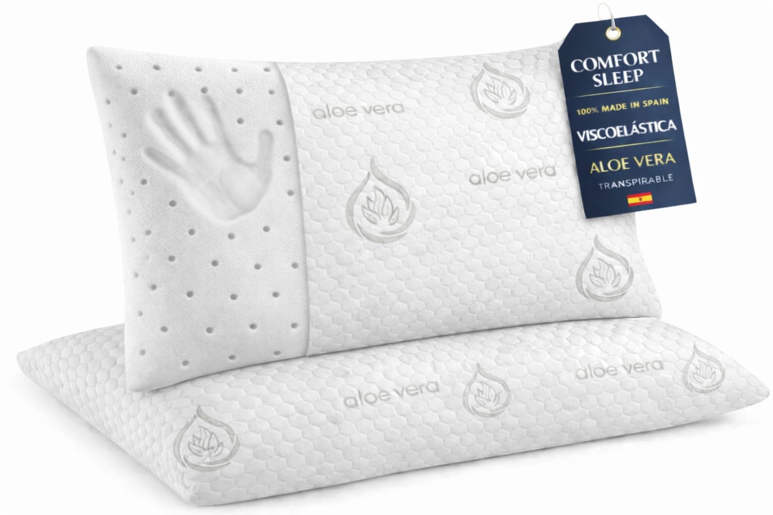 Dear Friend | Almohada Bebe plagiocefalia 49x27 Viscoelástica ergonómica y Transpirable – Almohada Bebe 0-3 Años plagiocefalia con Doble Funda y Apoyo Infantil - 1