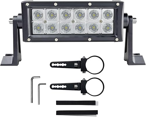 SuperATV Barra de luz combinada LED UTV de 6 pulgadas, kit de soporte de montaje en jaula de 1.75 pulgadas, incluye interruptor basculante y arnés