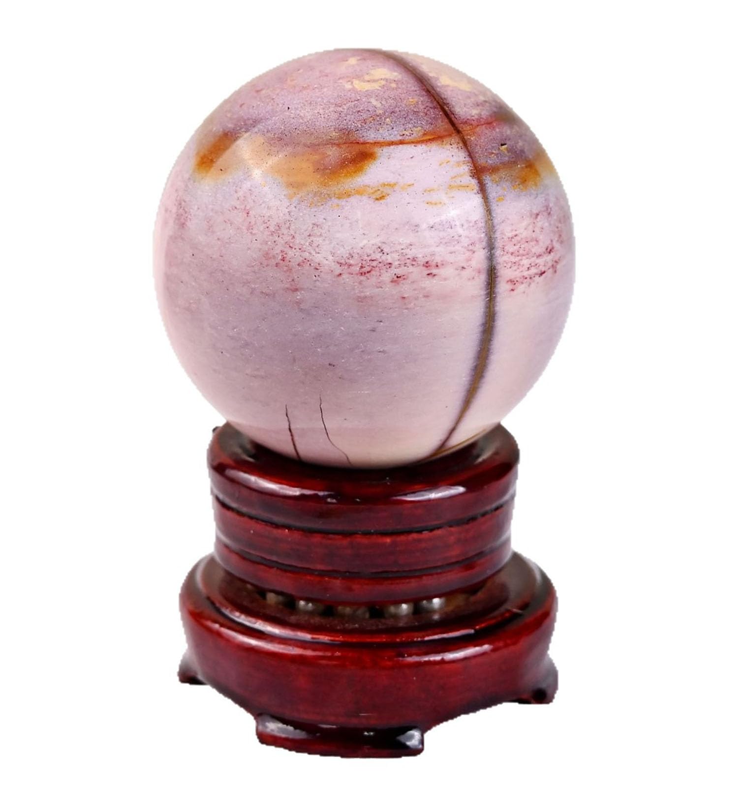 DPURPIWADY Egg Yolk Stone Crystal Ball, Sphere for Wealth & Joy, Raw Ore Home Office Desk Decor, for Healing/Divination/Chakra Balance/Yoga/FengShui,6.5~7cm