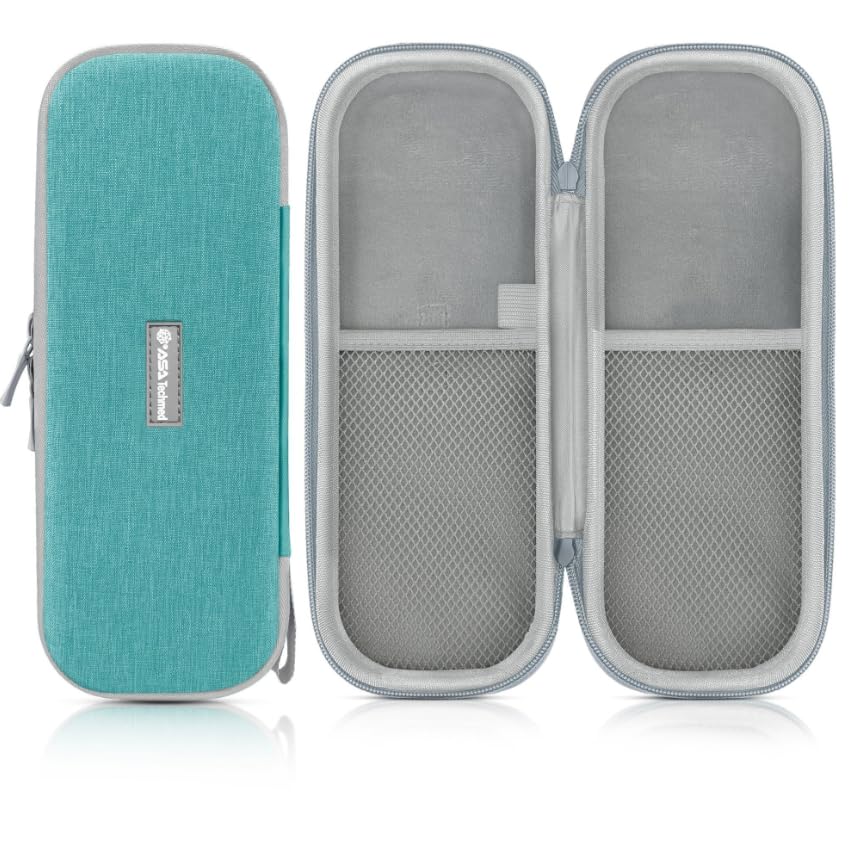 ASA TECHMED Protective Stethoscope Carrying Case with Double Mesh Storage (Gray-Turquoise)