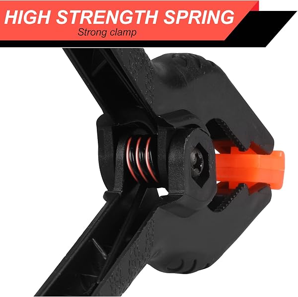 2 Pack Spring Clamps, 8.5inch Plastic Clips, Small Backdrop Clips, Clamps Heavy Duty, Spring Clips for Crafts, Backdrop Stand, Woodworking, Photography Studios (Black) - 5