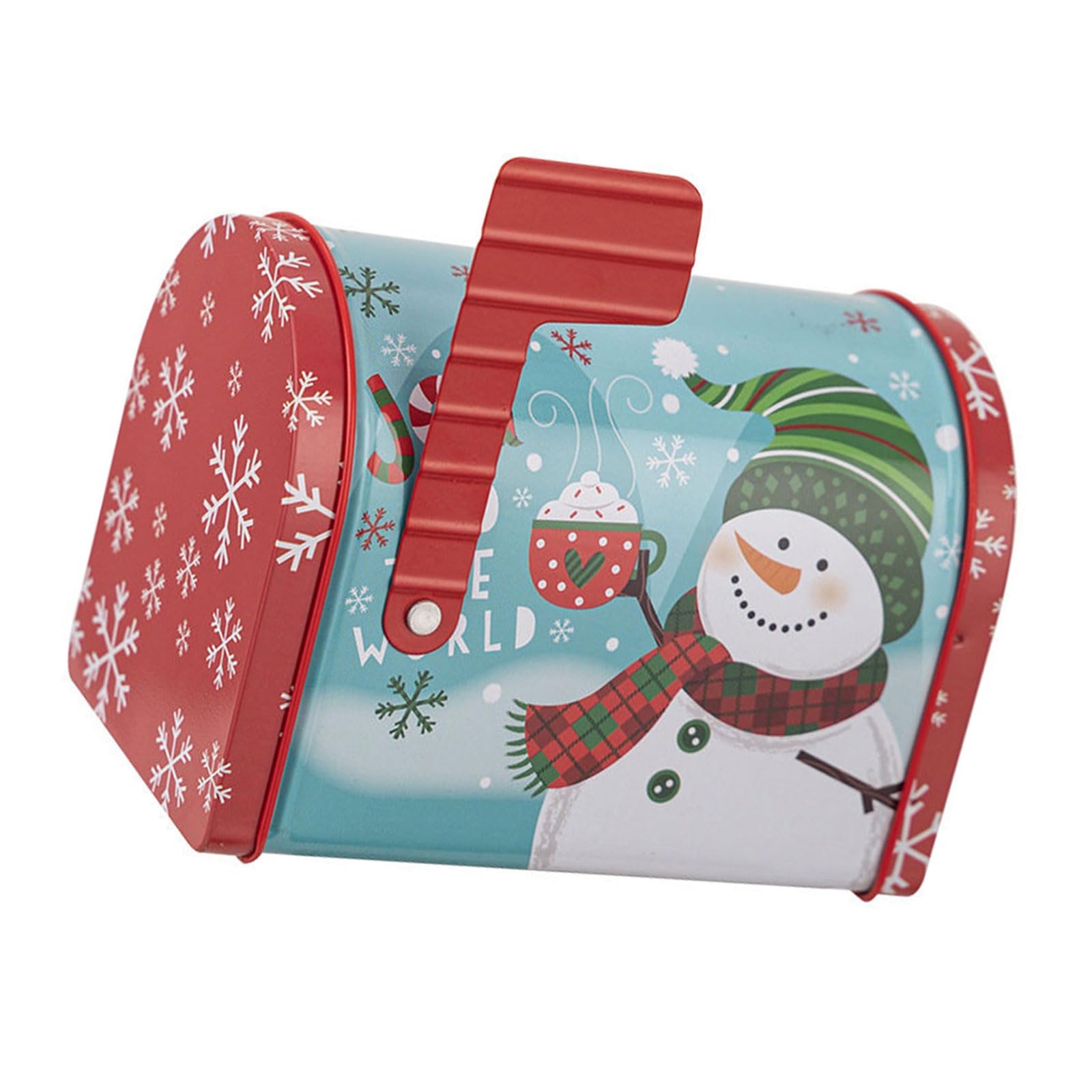Tsophreniq Decorative Christmas Cookie Tin Metal Storage Container for Sweets Tinplate Mailbox for Gifting and Seasonal Decoration Tinplate Mailbox Decoration